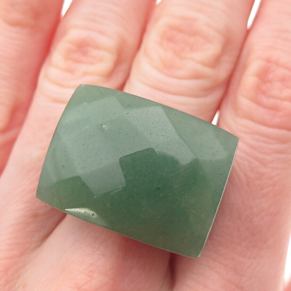 CHATEAU D'ARGENT Sterling Silver Vintage Real Aventurine Statement Ring Size 9